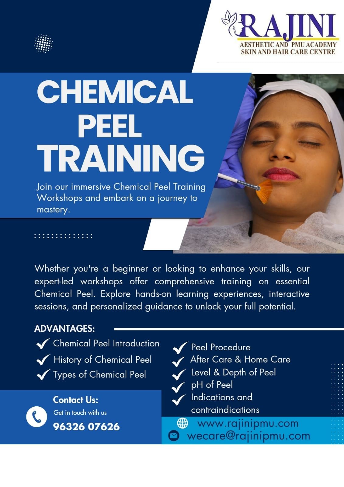 chemical peel training rajinipum bangalore, india chemical peel training rajinipum bangalore, india